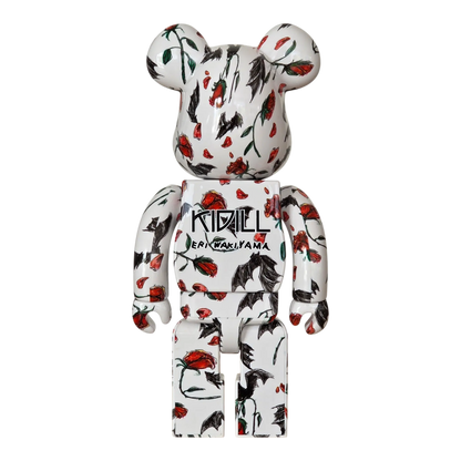 Bearbrick KIDILL × Eri Wakiyama "Bat & Rose" White 100%+400% Rückseite