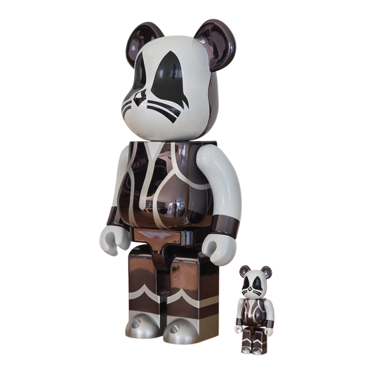 Bearbrick KISS The Catman Chrome Version 100%+400% schräg