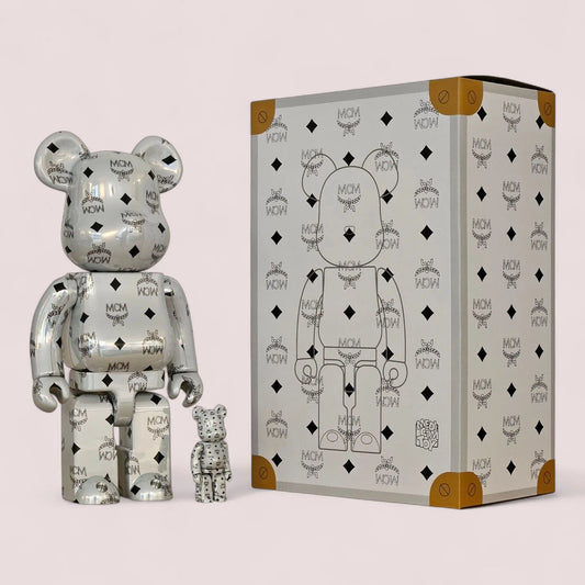 Bearbrick MCM White Chrome Version 100%+400% mit Verpackung