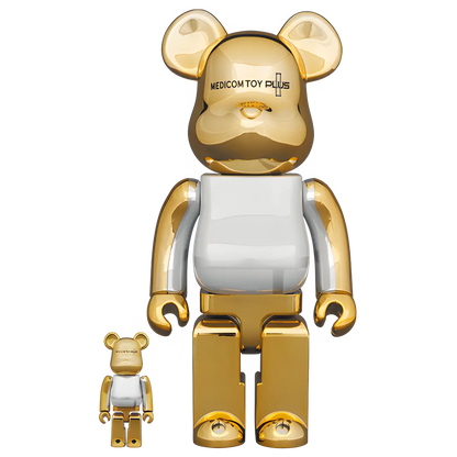 Bearbrick Medicom Toy Plus Gold Chrome Version 100%+400% Herstellerbild 1