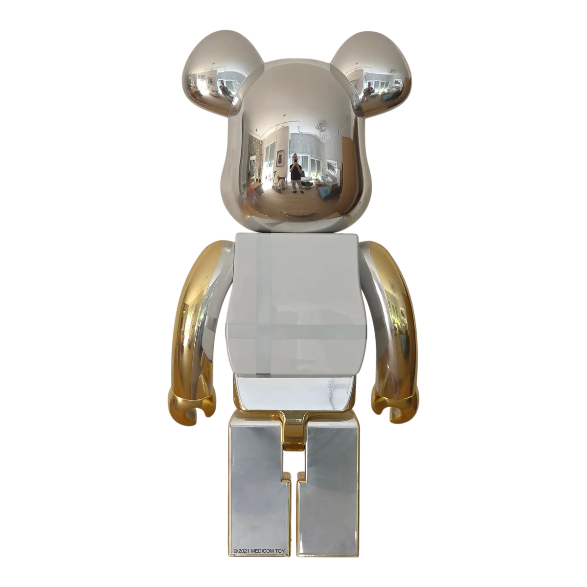 Bearbrick Medicom Toy Plus Gold Chrome Version 1000% Rückseite