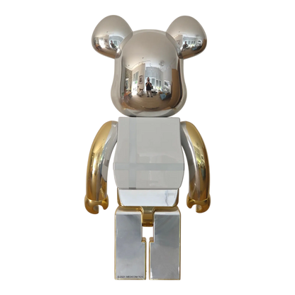 Bearbrick Medicom Toy Plus Gold Chrome Version 1000% Rückseite