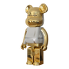 Bearbrick Medicom Toy Plus Gold Chrome Version 1000% schräg
