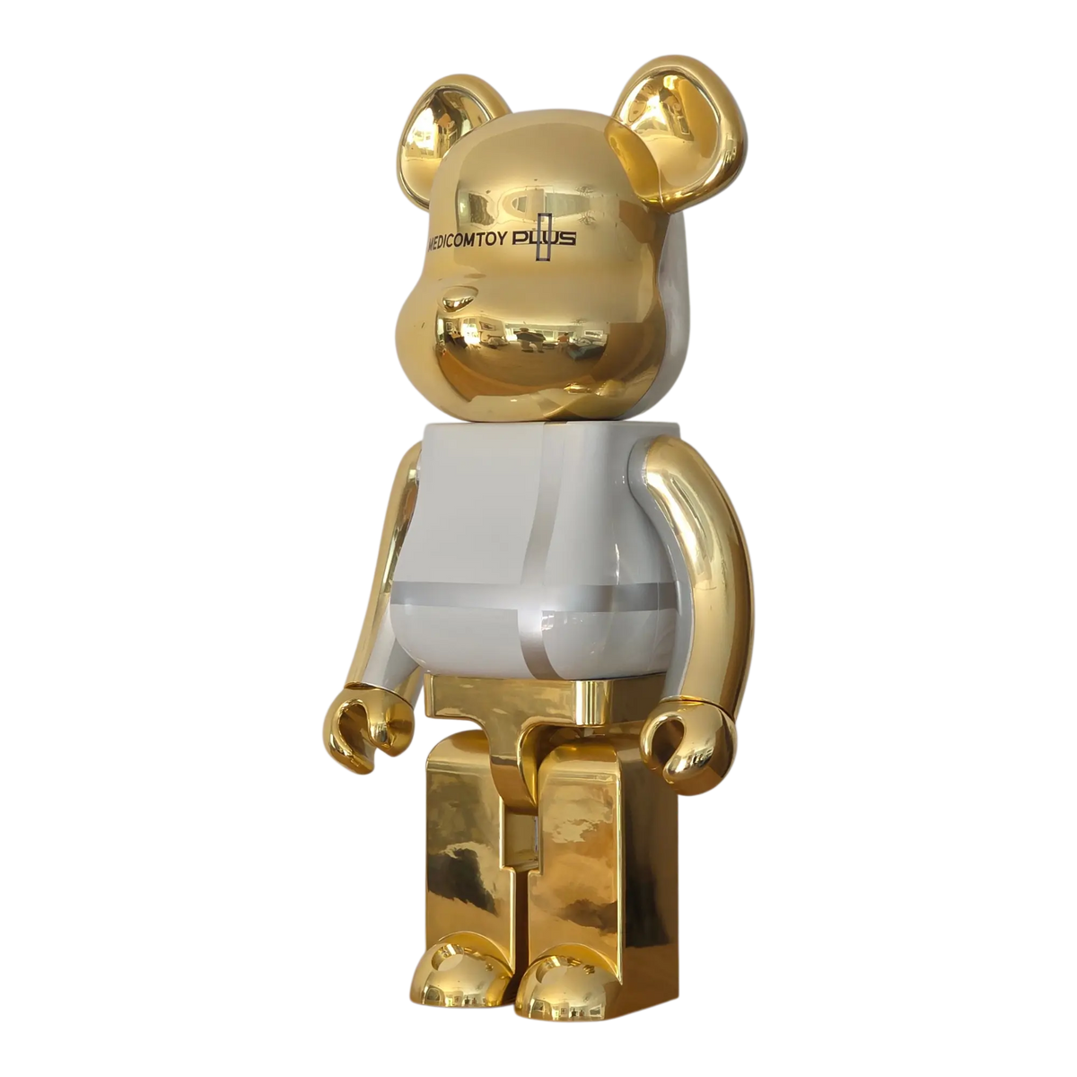 Bearbrick Medicom Toy Plus Gold Chrome Version 1000% schräg