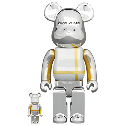 Bearbrick Medicom Toy Plus Silver Chrome Version 100%+400% Herstellerbild 1