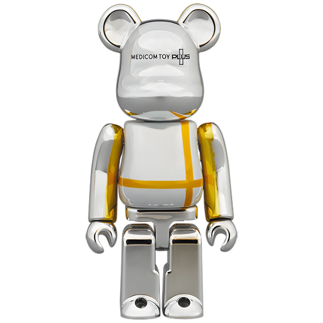 Bearbrick Medicom Toy Plus Silver Chrome Version 100%+400% Herstellerbild 2