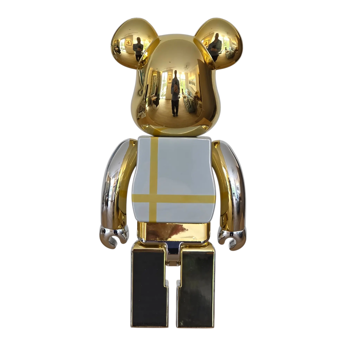 Bearbrick Medicom Toy Plus Silver Chrome Version 100%+400% Rückseite
