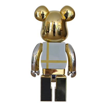 Bearbrick Medicom Toy Plus Silver Chrome Version 100%+400% Rückseite