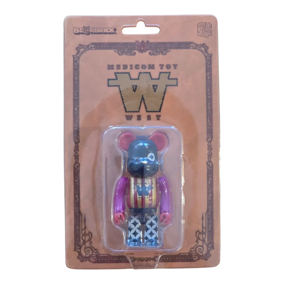 Bearbrick Medicom Toy West 100% Verpackungsvorderseite