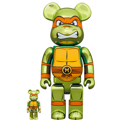 Bearbrick Michelangelo Chrome Version [Teenage Mutant Ninja Turtles] 100%+400% Herstellerbild 1