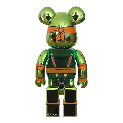 Bearbrick Michelangelo Chrome Version [Teenage Mutant Ninja Turtles] 100%+400% Rückseite