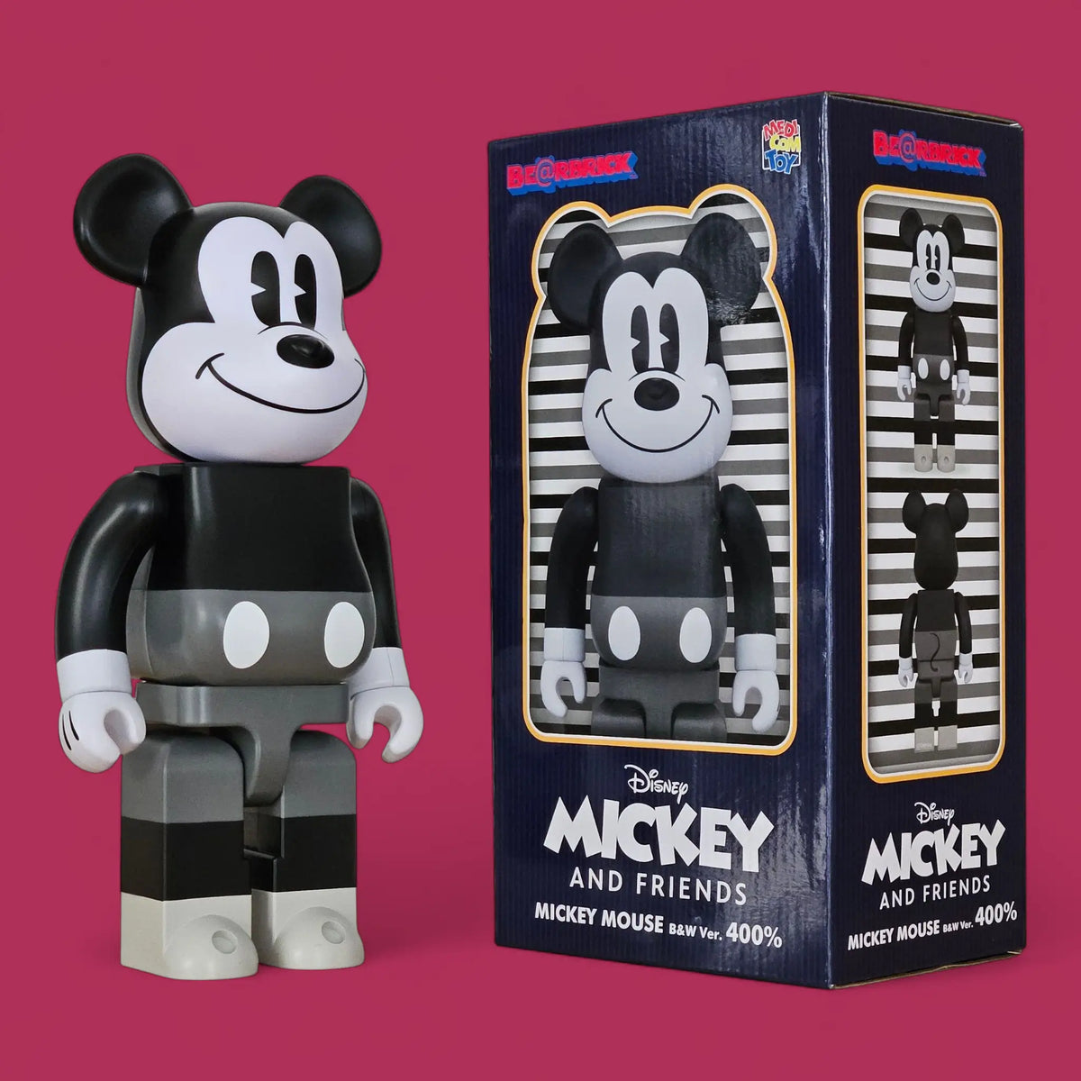 Bearbrick Mickey Mouse Black & White Version [Mickey Mouse and Friends] 400% mit Verpackung