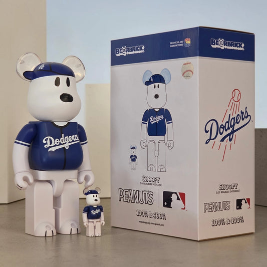 Bearbrick MLB × Peanuts "Snoopy" [Los Angeles Dodgers] 100%+400% mit Verpackung