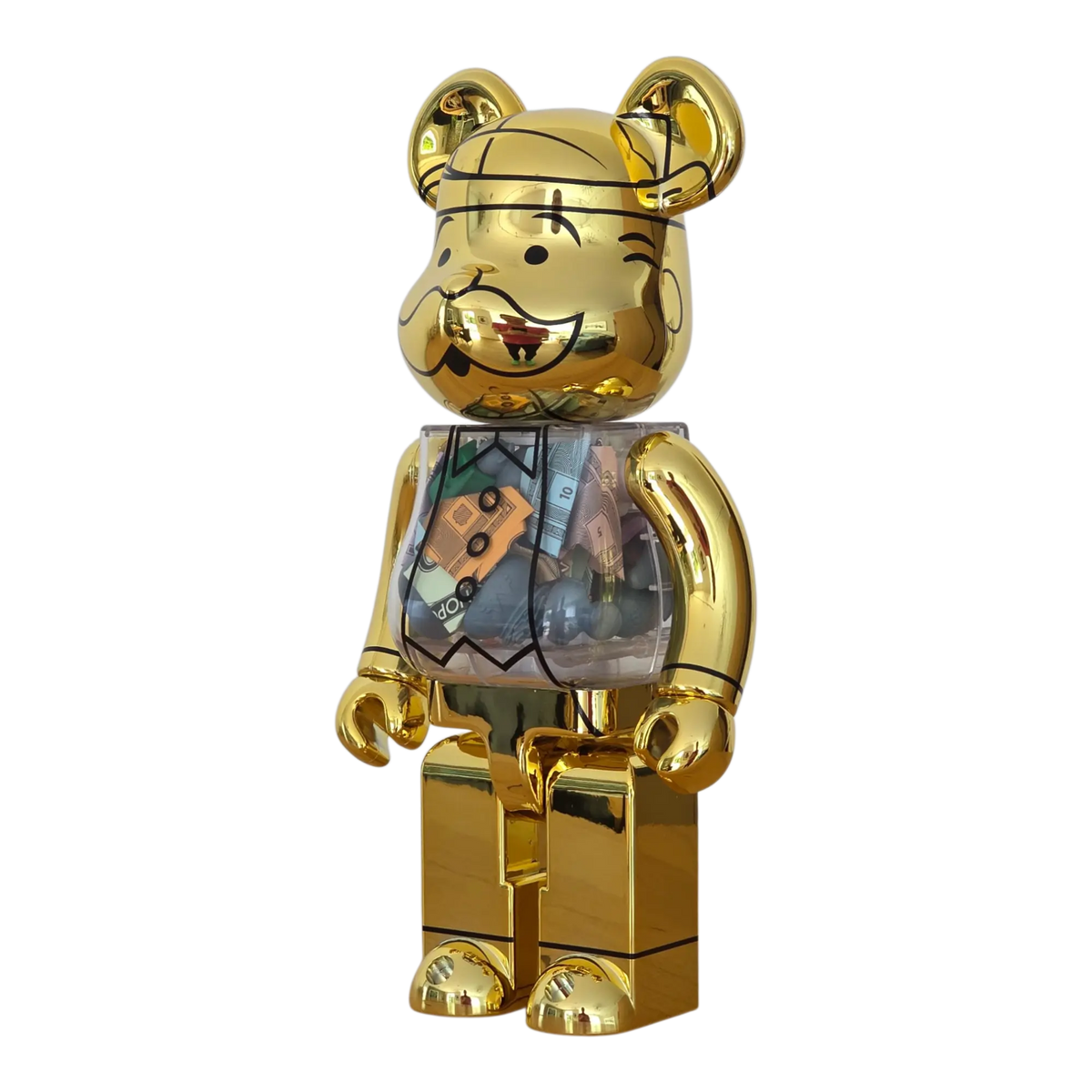 Bearbrick Mr. Monopoly 90th Anniversary Version 400% schräg