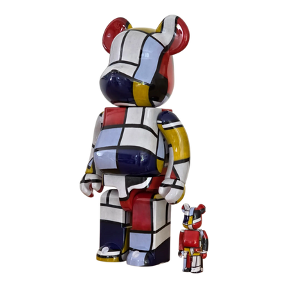 Bearbrick Piet Mondrian 100%+400% schräg