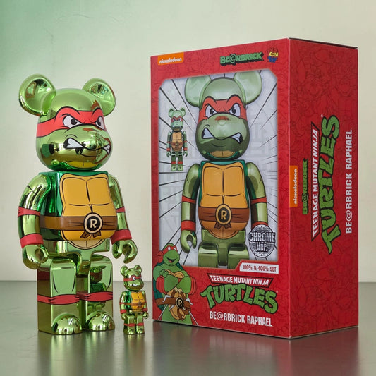Bearbrick Raphael Chrome Version [Teenage Mutant Ninja Turtles] 100%+400% mit Verpackung