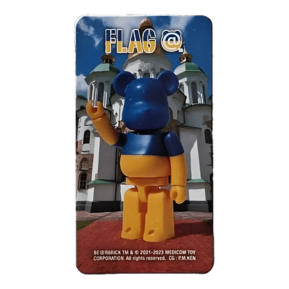 Bearbrick Series 46 Flag "Ukraine" 100% Begleitkarte