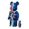 Bearbrick Sex Pistols "God Save the Queen" Chrome Version 100%+400% schräg