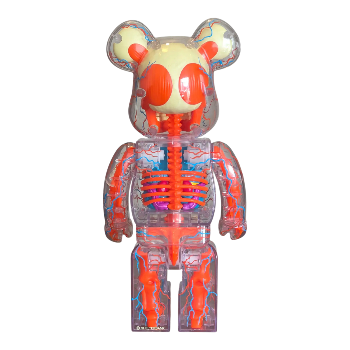Bearbrick Shelterbank "The Human Bear Orange Variant Version" 400% Rückseite