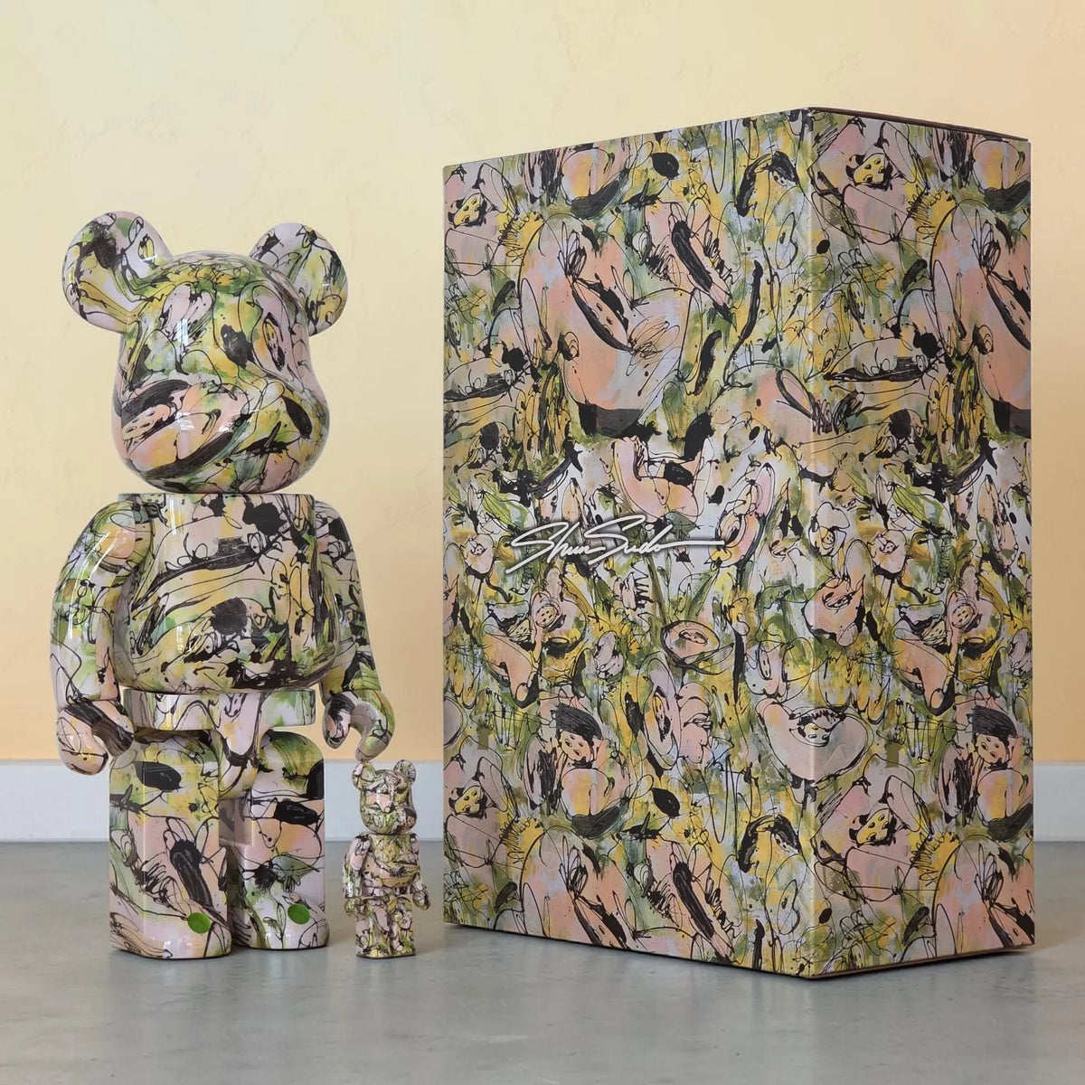 Bearbrick Shun Sudo "Wind and Petals" 100%+400% mit Verpackung