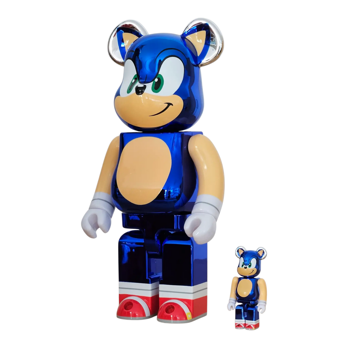 Bearbrick Sonic the Hedghog Chrome Version 100%+400% schräg