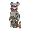 Bearbrick Sorayama × 2G Silver Version 100%+400% schräg