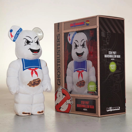 Bearbrick Stay Puft Marshmallow Man "Angry Face" Costume Version 400% mit Verpackung