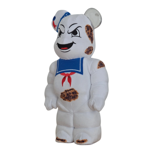 Bearbrick Stay Puft Marshmallow Man "Angry Face" Costume Version 400% schräg