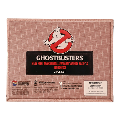 Bearbrick Stay Puft Marshmallow Man "Angry Face" & No Ghost [Ghostbusters] 2er-Set 100% Verpackung Rückseite