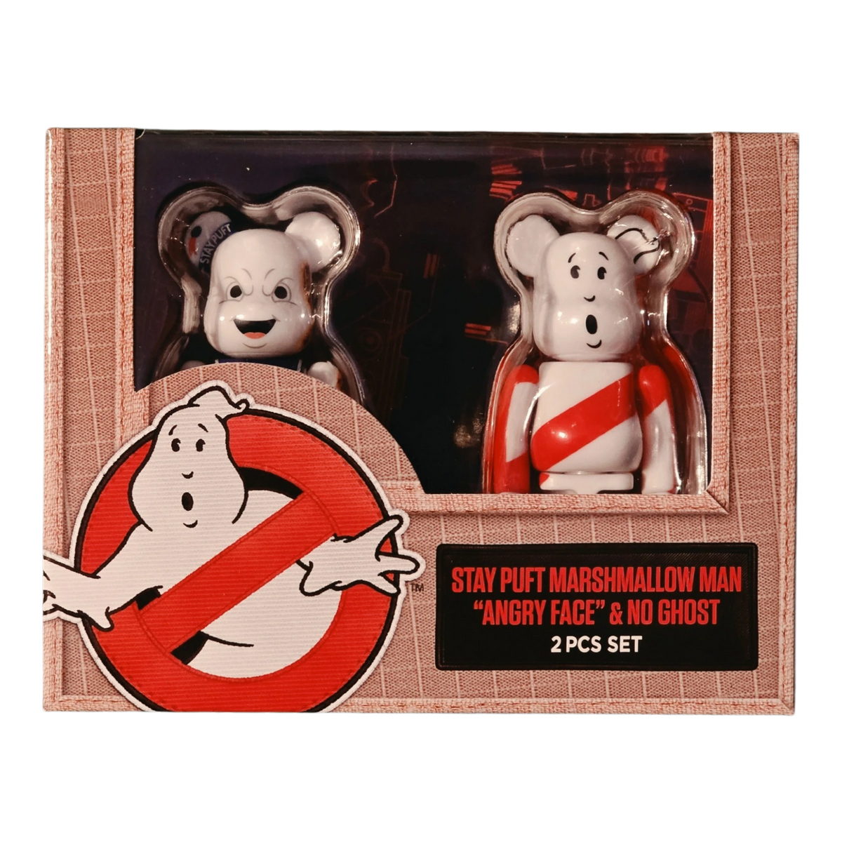 Bearbrick Stay Puft Marshmallow Man "Angry Face" & No Ghost [Ghostbusters] 2er-Set 100% Verpackung Vorderseite