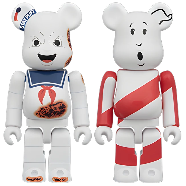 Bearbrick Stay Puft Marshmallow Man "Angry Face" & No Ghost [Ghostbusters] 2er-Set 100% Herstellerbild 1