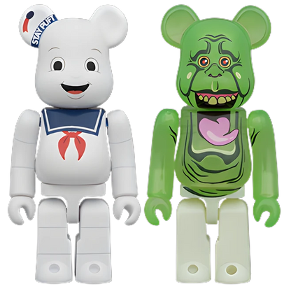Bearbrick Stay Puft Marshmallow Man & Slimer [Ghostbusters] 2er-Set 100% Herstellerbild 1