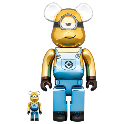 Bearbrick Stuart Chrome Version [Minions: The Rise of Gru] 100%+400% Herstellerbild 1