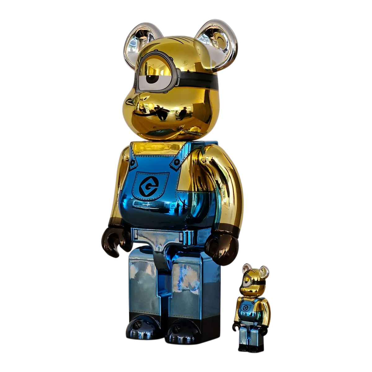 Bearbrick Stuart Chrome Version [Minions: The Rise of Gru] 100%+400% schräg