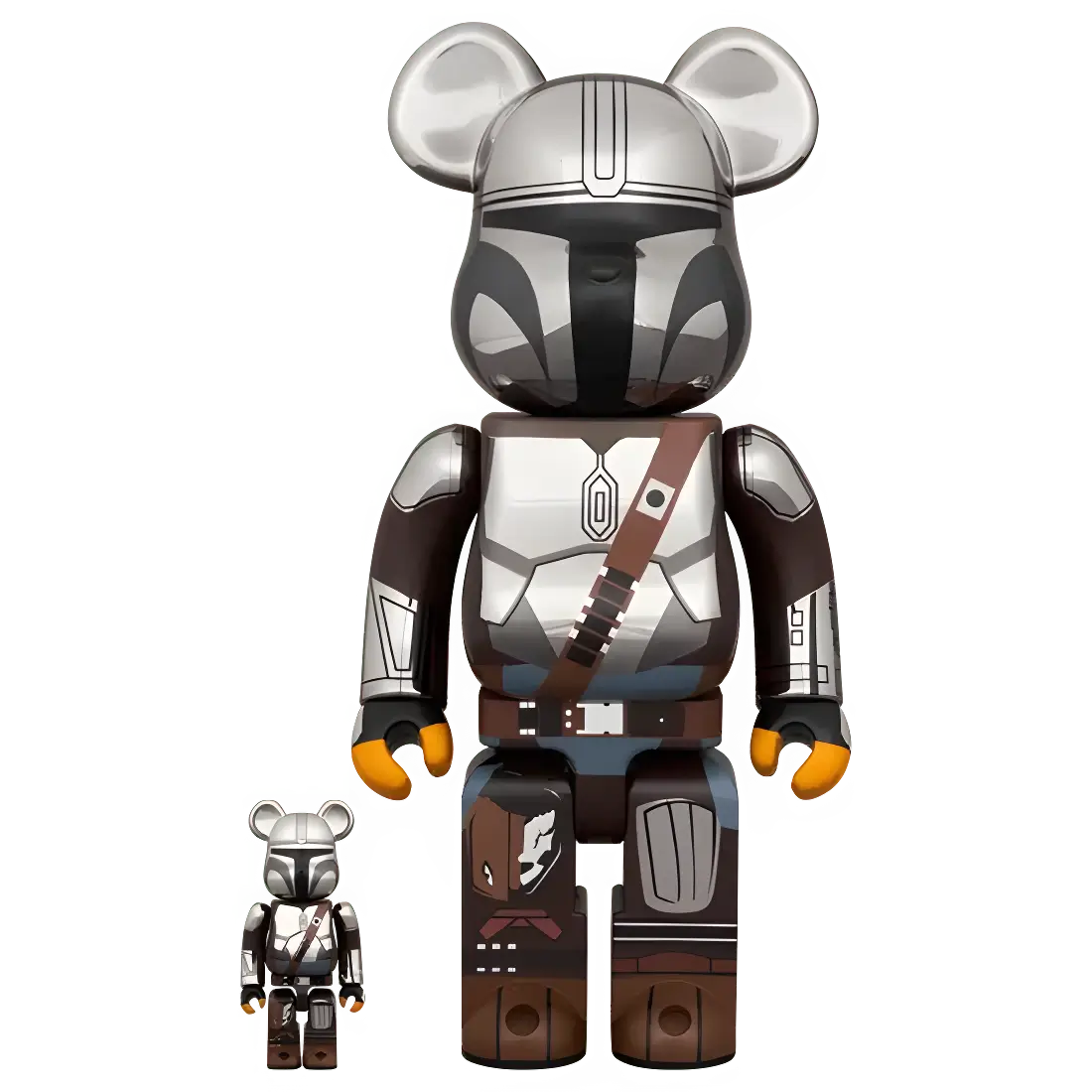 Bearbrick The Mandalorian Chrome Version 100%+400% Herstellerbild 1