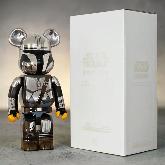 Bearbrick The Mandalorian Chrome Version 1000% mit Verpackung
