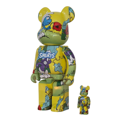 Bearbrick The Smurfs "The Purple Smurfs" 100%+400% schräg