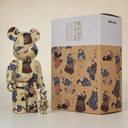 Bearbrick Utagawa Kuniyoshi "Fashionable Cats Juggling Balls" 100%+400% mit Verpackung