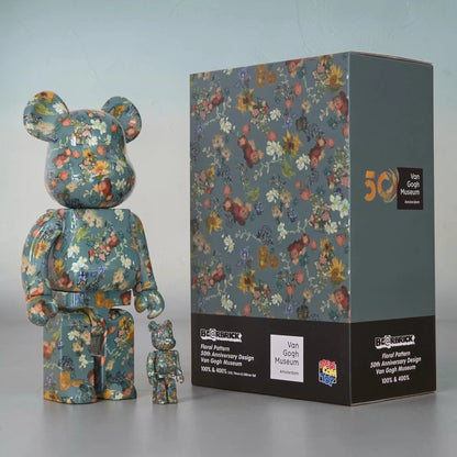 Bearbrick Vincent van Gogh "Floral Pattern" [Van Gogh Museum] 100%+400% mit Verpackung
