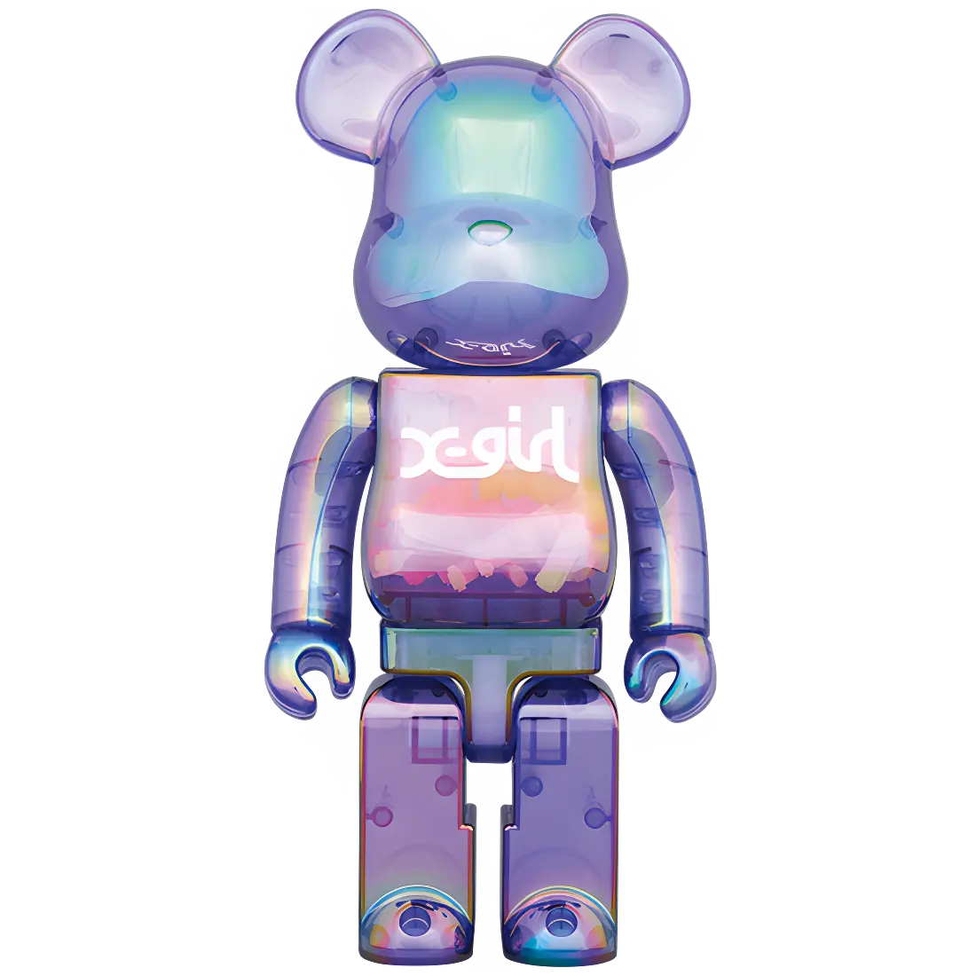 Bearbrick x-girl Clear Purple Version 100%+400% Herstellerbild 3