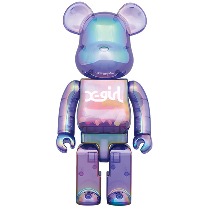 Bearbrick x-girl Clear Purple Version 100%+400% Herstellerbild 3
