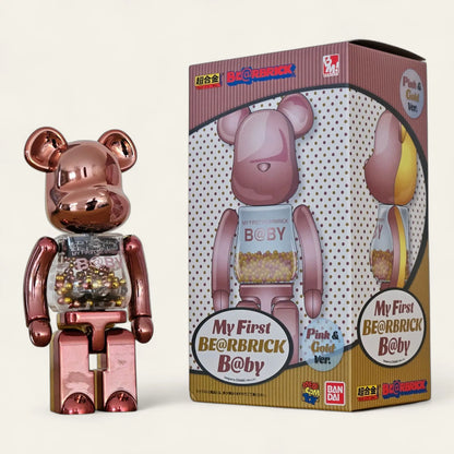 My First Bearbrick Baby Pink & Gold Version 200% mit Verpackung